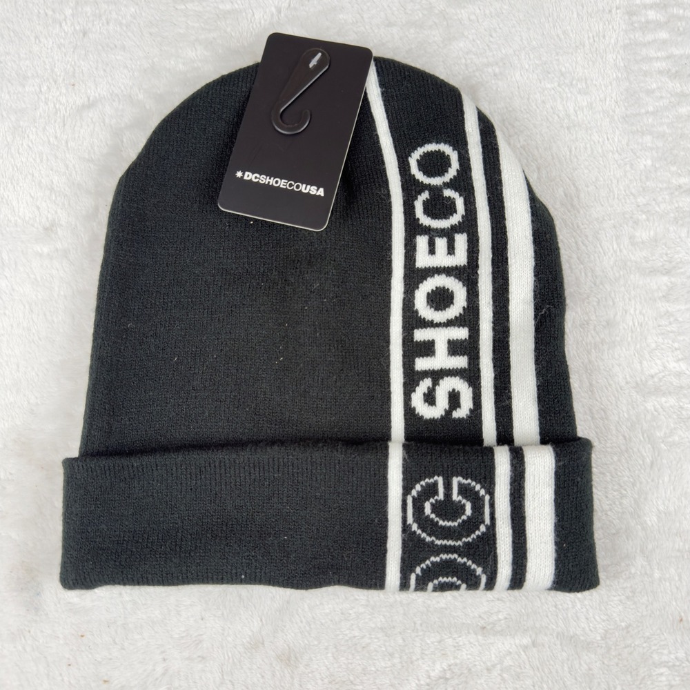 DC Shoe Co Men's Beanie OSFA Black New Logo Stretch